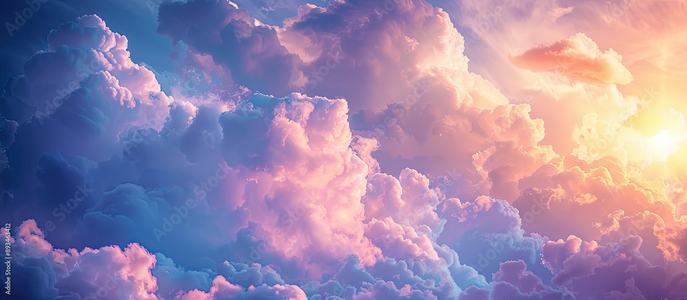 Aufkleber The stunning sky and clouds provide an excellent background with ample copy space image on the left side.