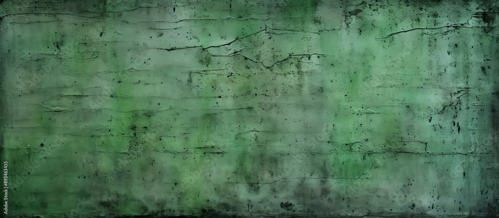 Poster a textured green cement wall with a grungy appearance, providing ample copy space image.