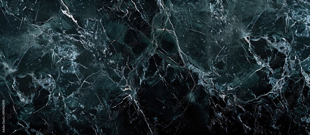 Poster top-down view of a high-resolution marble background pattern with a natural black color. there is am