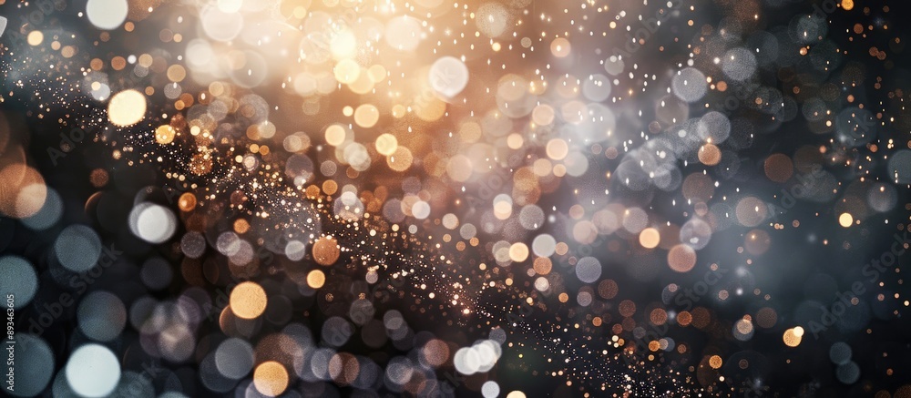 Aufkleber celebrate the new year with a stylish silver light party artwork design set on a black bokeh backgro