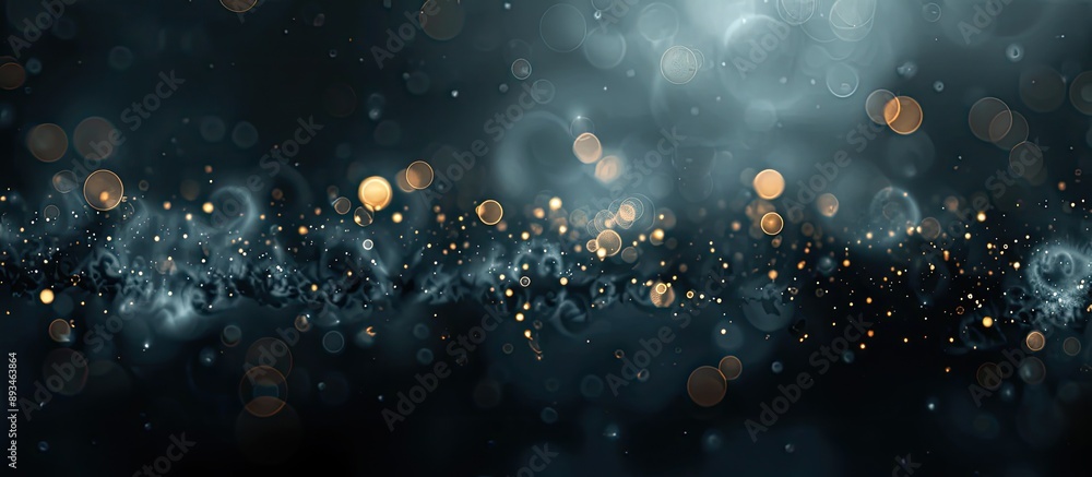 Poster A dark background with white bokeh creates an elegant look with copy space image.