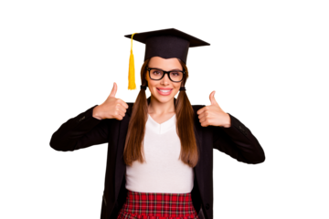 Portrait of cute lovely lady excellent perfect alright pigtail ponytail black wear jacket blazer pullover tails sweater white isolated yellow background