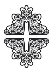 Ornament floral design element for frame, border, and wedding with vintage style