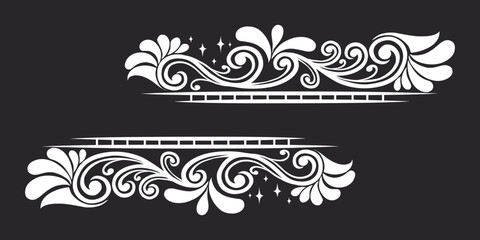 Ornament floral design element for frame, border, and wedding with vintage style