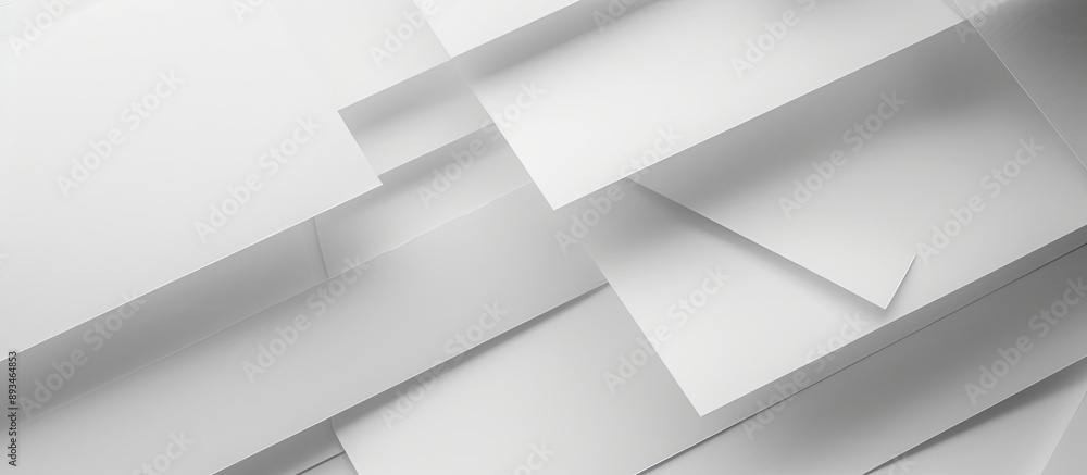 Leinwandbilder minimal geometric shapes and lines paper stack with copy space image.