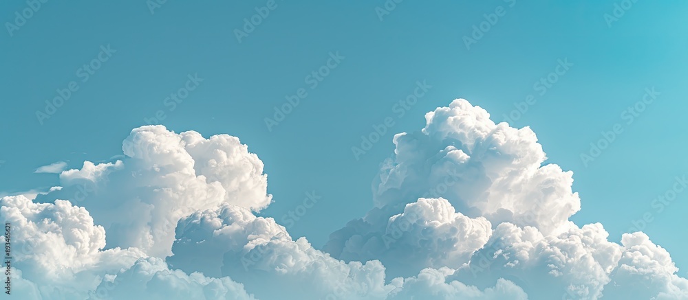 Poster white clouds on a blue sky with copy space image, representing nature and conservation themes.