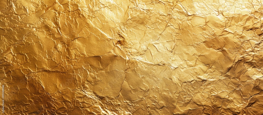 Poster Top view of a textured gold paper creating a lustrous gold background with copy space image.