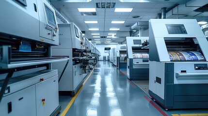 Business of a digital printing company with modern machinery. Generative AI.