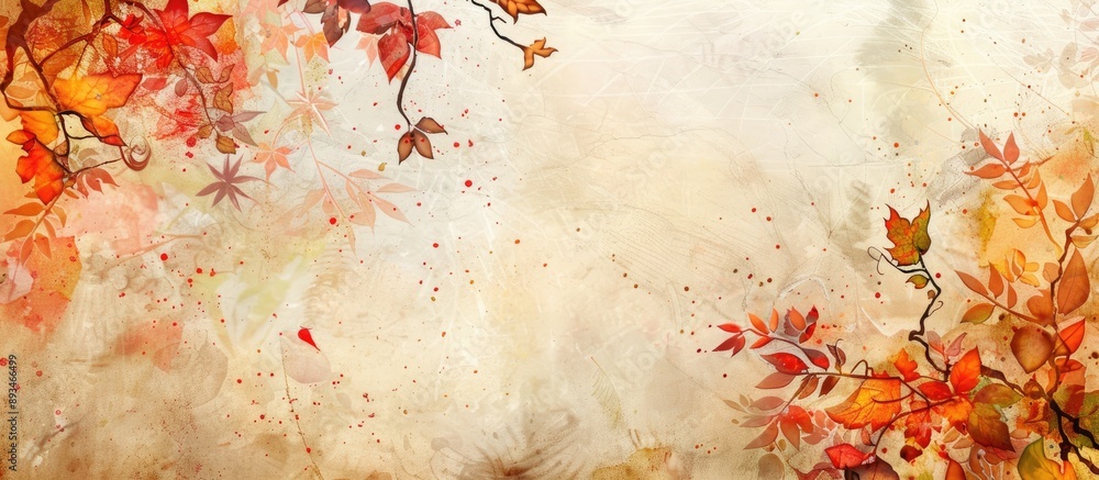 Fototapete sheet with autumn themes and empty space for copying images.