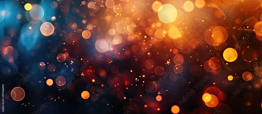 Poster Abstract bokeh blurred texture background with bright light spots, ideal for adding text or graphics, with a spacious area for insertion - a copy space image.