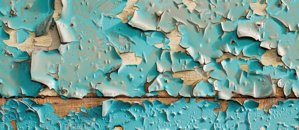 Poster peeling paint reveals a textured surface with copy space image.