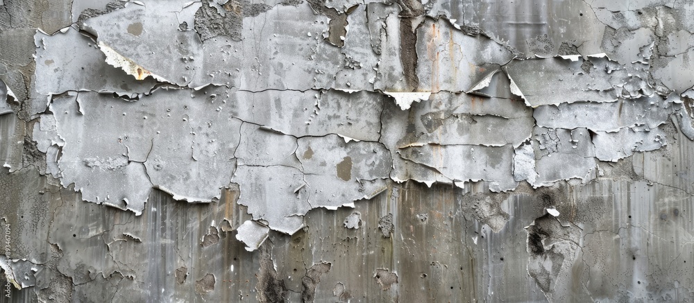 Poster weathered concrete outer wall with peeling texture, revealing a captivating copy space image.