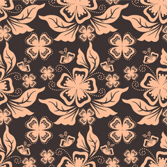 floral fabric pattern peach fuzz colored  for print blankets, pillows, bed sheets, satin, skirts, carpets 