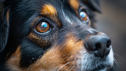 Close-up of a dog's focused expression during a contest event, highlighting the intensity and action of the moment