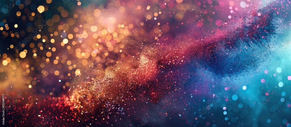 Aufkleber A dynamic freeze-frame of colorful powder exploding against a backdrop, showcasing a vibrant multicolored glitter texture in a copy space image.