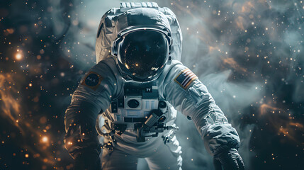 Astronaut in outer space modern art