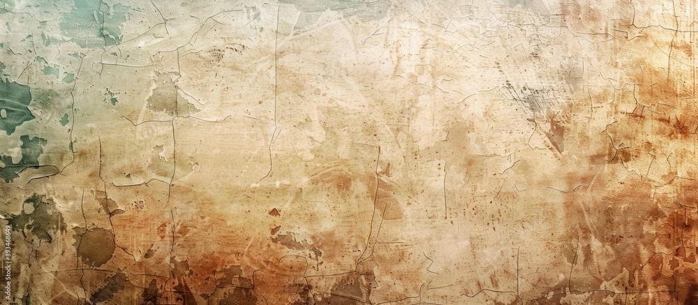 Poster Vintage backdrop with abstract grunge stucco texture on wide rough surface, featuring copy space image for text.