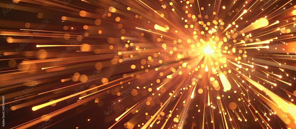 Poster Fireworks exploding in the night sky, leaving a blurred streak across the copy space image.