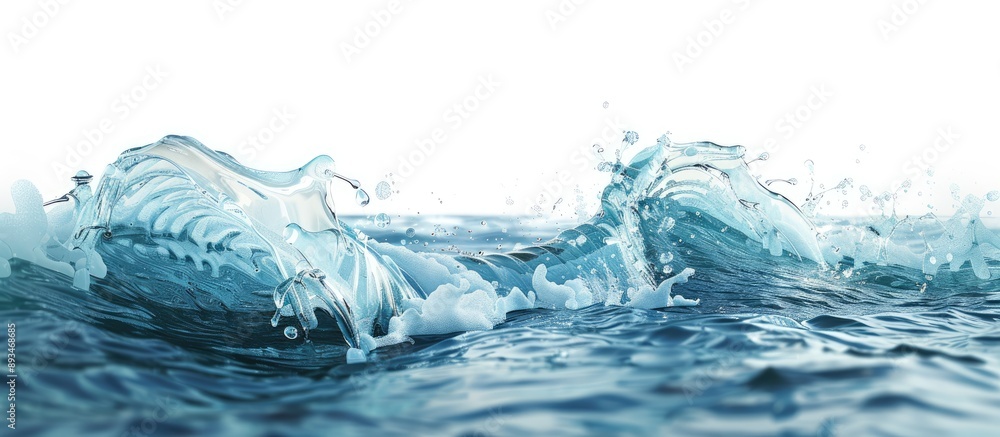 Poster wave on the water surface with copy space image.