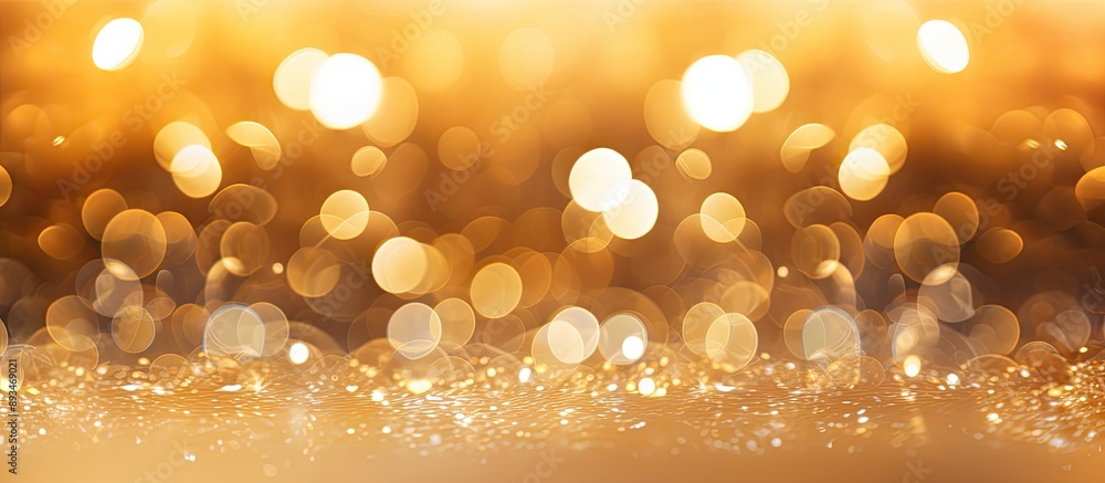 Aufkleber blurred golden bokeh background with glittering light spots creating a holiday-themed texture, ideal