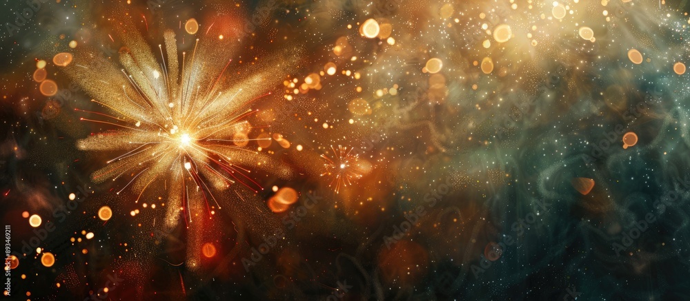 Poster An abstract New Year holiday backdrop featuring fireworks and ample copy space image.