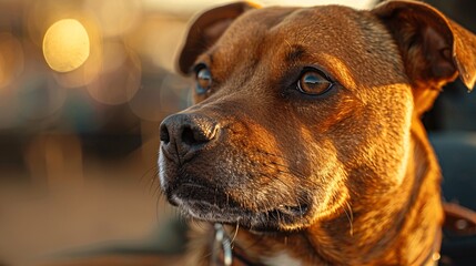 Close-up of a dog's face filled with determination during a contest event, capturing focus and action