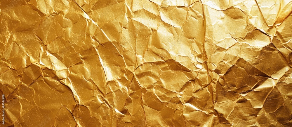 Poster Top view of a textured gold paper creating a lustrous gold background with copy space image.