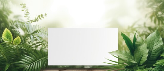 Card mockup featuring greeting and business cards with a leafy background perfect for displaying, offering a visual with copy space image.