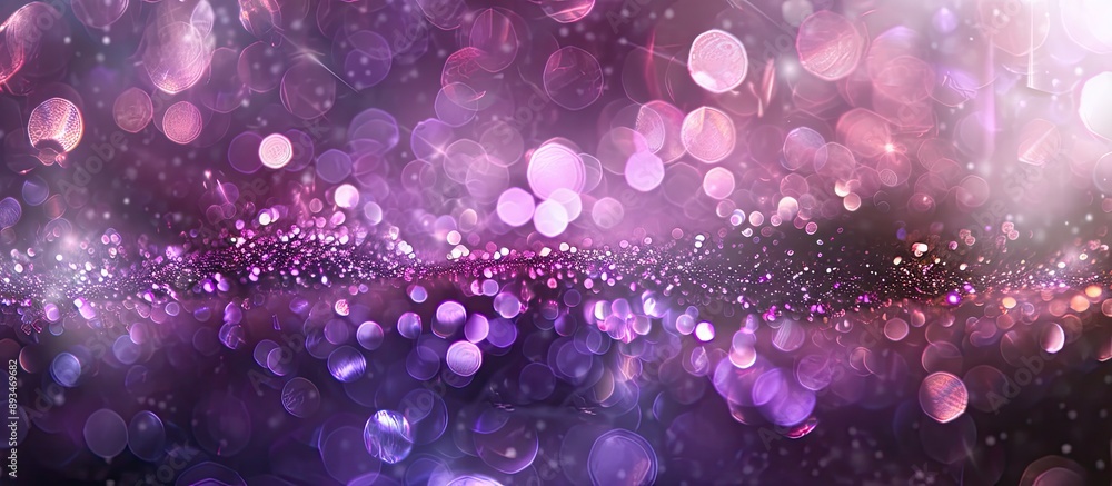Poster defocused black and purple lights create a glittering vintage backdrop with copy space image.
