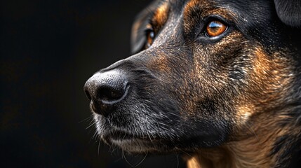 Close-up of a dog's focused expression during a contest event, highlighting the intensity and action of the moment