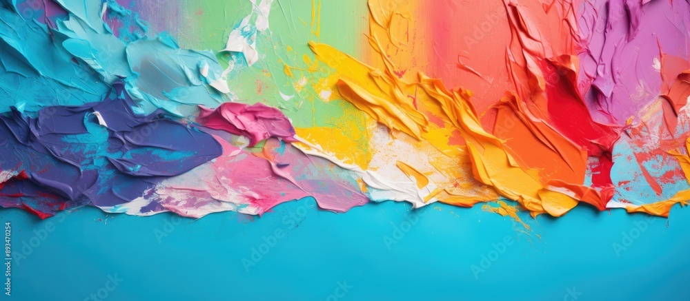 Poster colorful torn paper creating a vibrant background with copy space image.