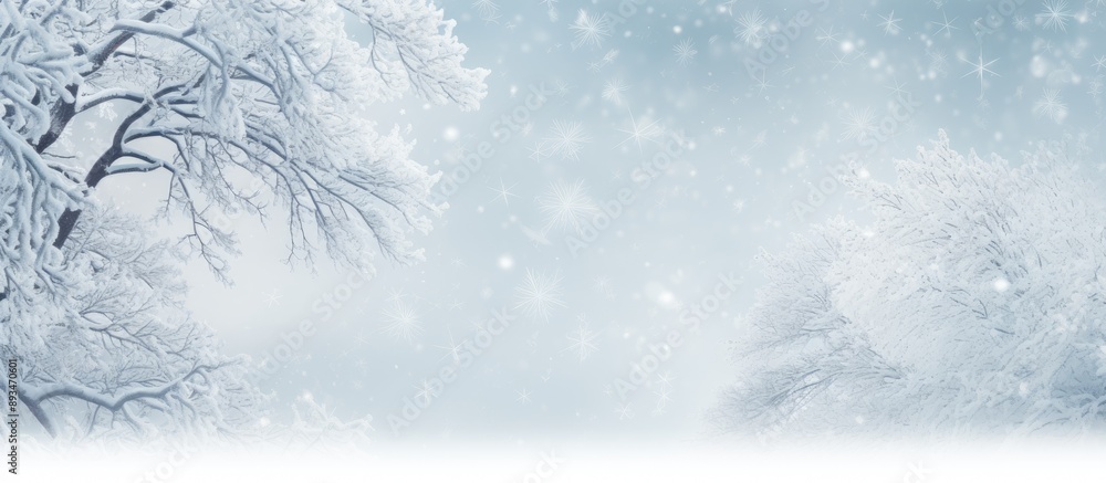 Aufkleber merry christmas and happy new year greeting background with copy space image featuring frost and sno
