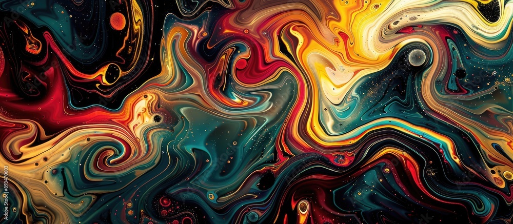 Poster background with swirling abstract patterns, copy space image.