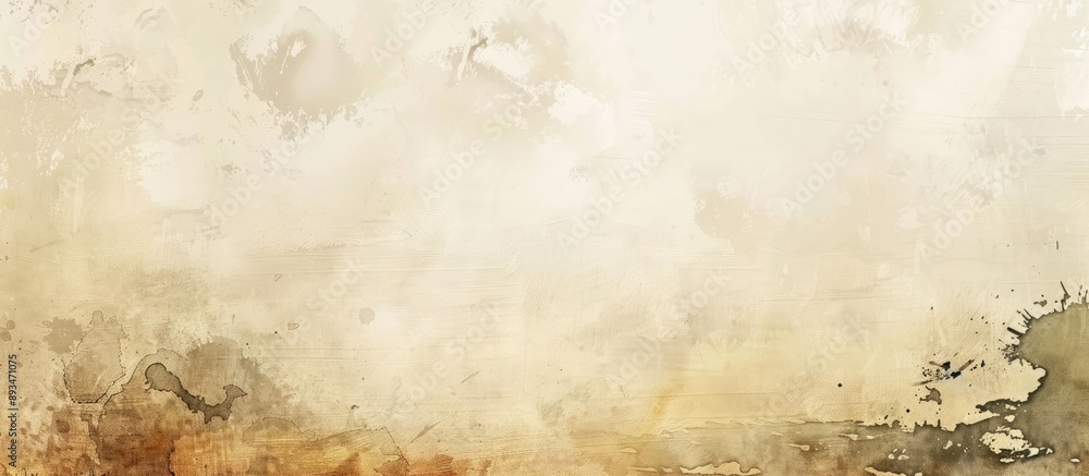 Poster horizontal background canvas in beige and brown tones featuring a soft abstract acrylic and watercol