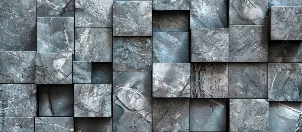 Poster marble blocks in silver-gray shade for a backdrop with space for text or images.