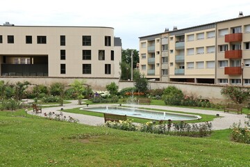 Fototapeta premium Les jardins de la mairie, ville de Toul, département de la Meurthe et Moselle, France