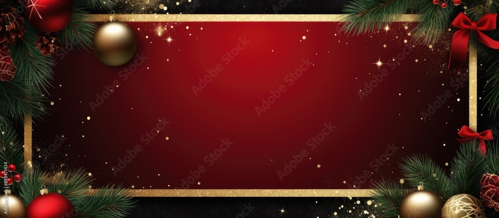 Poster Festive frame for your project featuring Christmas or New Year design elements and allowing for a copy space image.