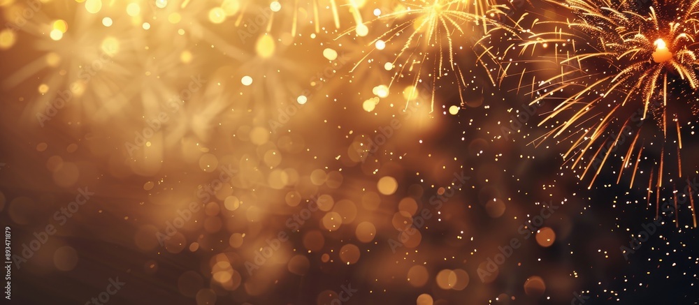 Poster Abstract New Year background with fireworks and copy space image.