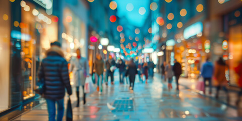 Tokyo like city people walking blurred abstract 