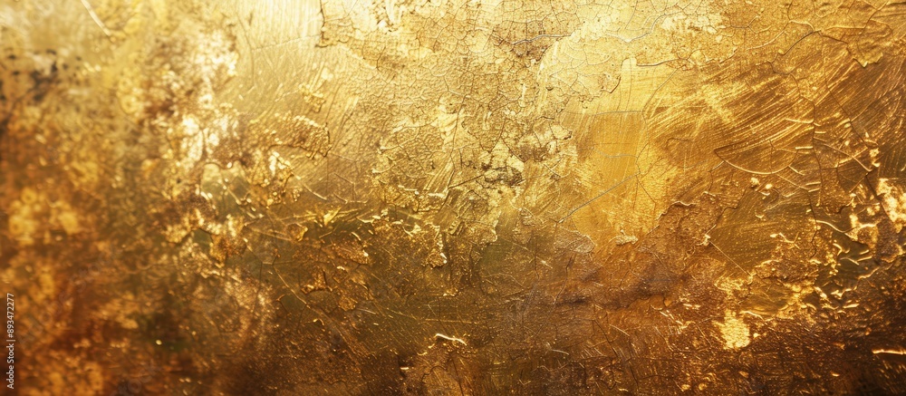 Poster a metallic gold surface with imperfections, ideal for showcasing a copy space image.