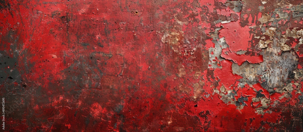 Poster old red grunge style background on a rusty concrete wall texture with natural raw surface of an old 