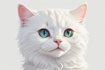 cute kitten watercolor illustration with blue eyes
