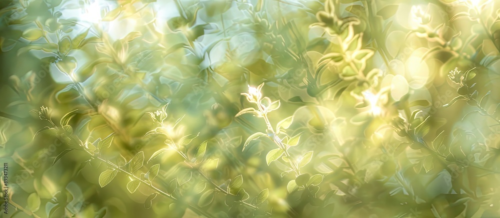 Poster blurred abstract photo of wild plants with a copy space image