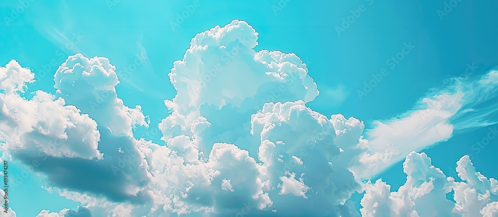 Aufkleber a picturesque scene of the expansive blue sky with fluffy clouds suitable for a copy space image