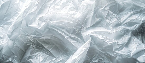 Obraz premium Detailed closeup of the texture on a white plastic bag creating a unique abstract background with copy space image available