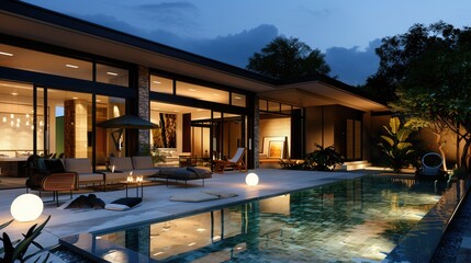 Fototapeta premium Beautiful Vacation house with scenic view