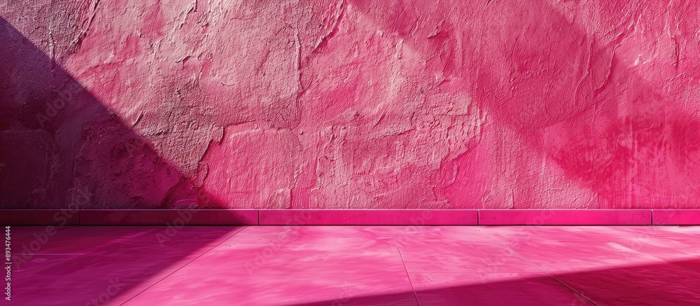 Poster vibrant fuchsia or magenta plaster wall creates a stylish backdrop for copy space and text