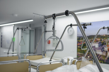 Beds for transporting seriously ill and non-ambulatory patients in a primary care clinic.