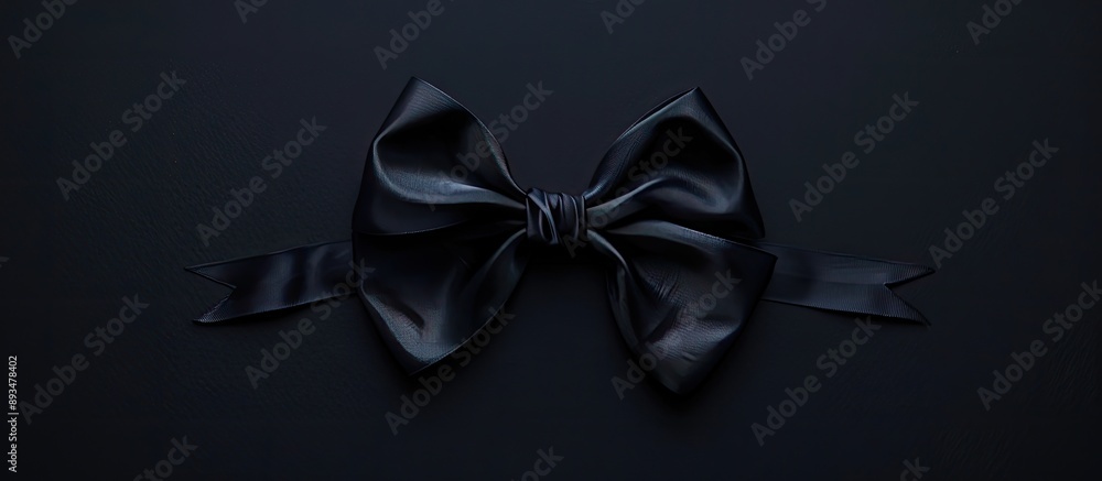 Poster Bow placed against a black backdrop with copy space image
