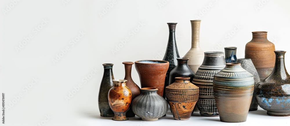 Aufkleber Pottery displayed on a white background with ample copy space image